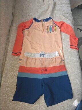 Wonder Nation Boys' 2-Piece Rash Guard Swim Set Size 4T